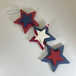 Patriotic Wood Star Door Hanger